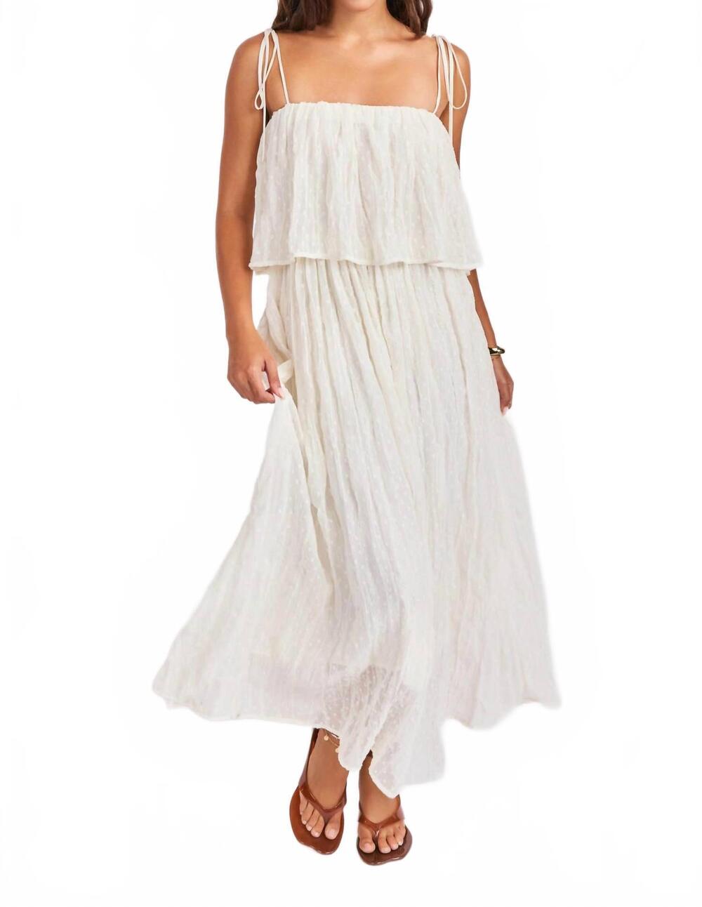 NEW SAGE THE LABEL solstice midi dress in pristine white